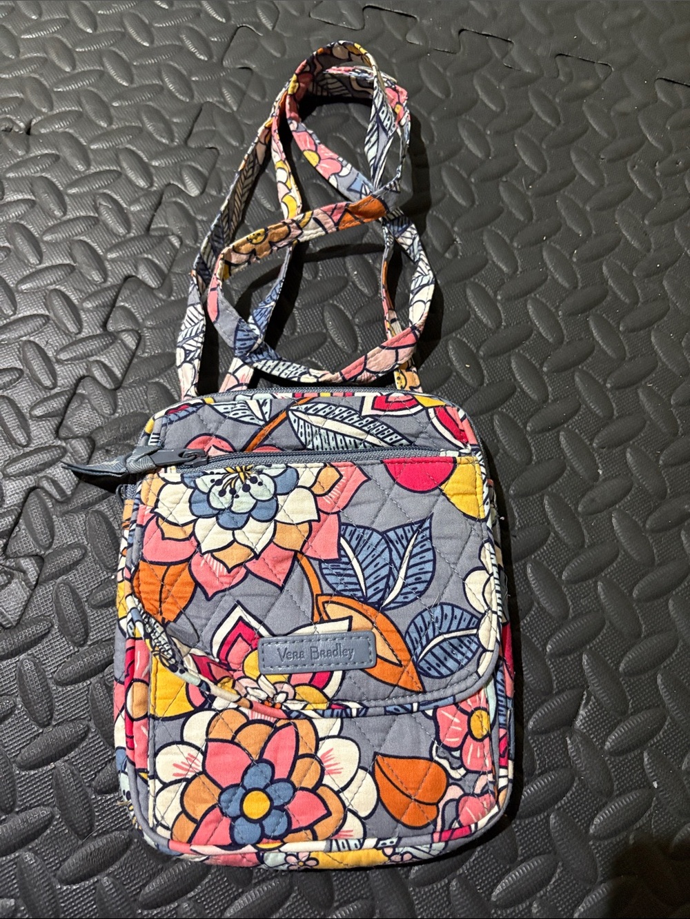 Vera Bradley Multicolor Floral Quilted Crossbody in Gray